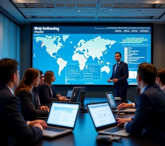 Unternehmens-Team beim Web3-Training mit dem Crypto-Simulator